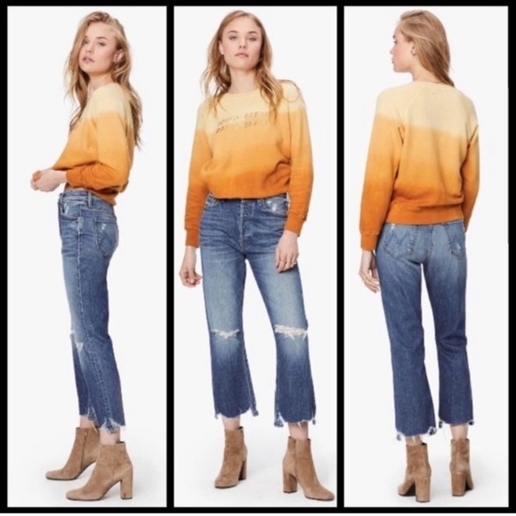 MOTHER THE TRIPPER CHEW IN CRYIN’ COWBOYS HI RISE BUTTON FLY RAW DISTRESSED HEM - Picture 1 of 17